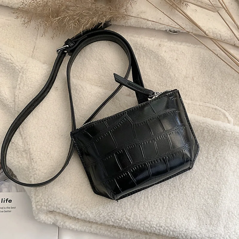 

Small Bag Women's 2019 New Style Fashion Stone Pattern Shoulder Square Sling Bag Chest Pack Korean-style Versatile INS Ultra-Fir