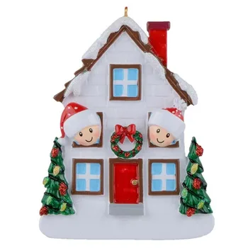 

Personalised Gingerbread House Christmas Decorations in Family Sizes from 2 to 6 Personalized Christmas Tree Ornaments