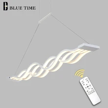 BLUE TIME l100см 120 см креативный современный светодиодный подвесной светильник с волной Подвесная лампа для столовой гостиной подвесной светильник 110 В 220 В