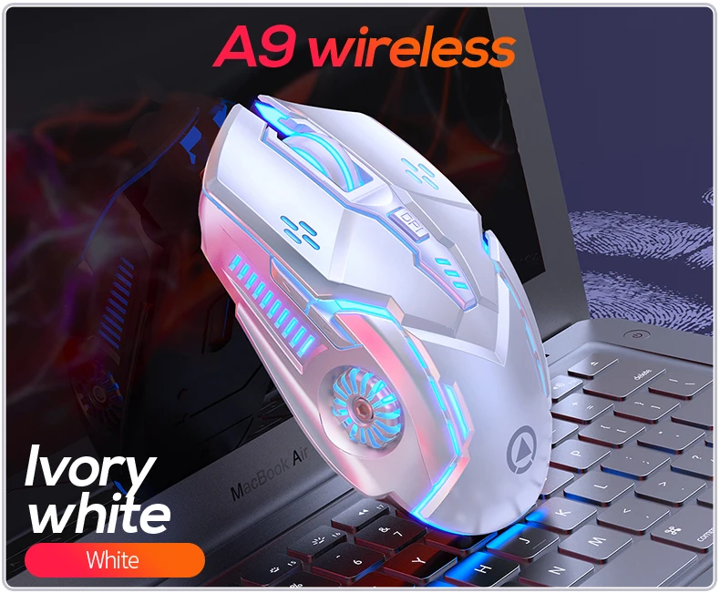 Wireless 2.4G Rechargeable Gaming Mouse, Business Home Office Silent PC Laptop Mouse, Pink Blue Glowing Mouse Gamer wired computer mouse