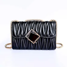 

High Quality Woman Messenger Bag Zipper Bag Buckle Check Pleated Shoulder Bag Ladies Luxury Designer Handbag Mobile Phone Bag