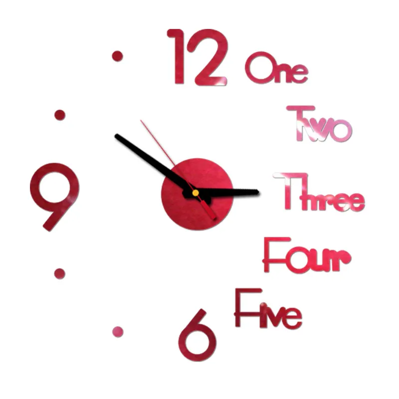 Letter Number Diy Digital Wall Clock 3d Mirror Surface Sticker Silent Clock Home Office Decor Wall Clock For Bedroom Office 