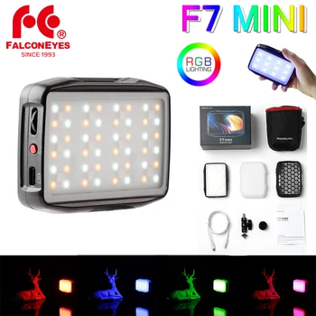 

New FalconEyes F7 Mini 5W Pocket RGB LED Light Android & iOS APP Control Adsorbable for Video/Youtube/Vlog On Camera Fill Lamp