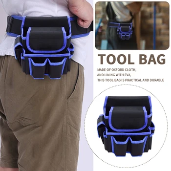 

Packaging Electrician Construction Multi Pocket Storage Multifunctional Tool Bag With Waist Belt Oxford Cloth Pouch Adjustable