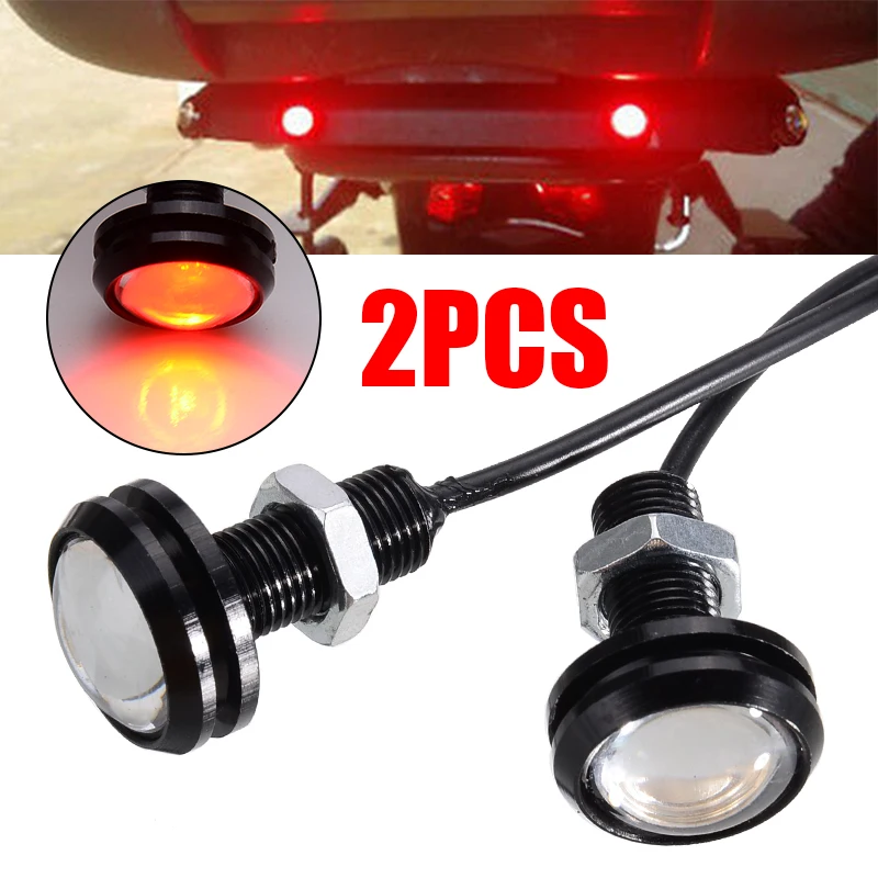 2pcs/set 23mm Red LED 12V Eagle Eye Brake Running Light Stop Parking Tail Signal Light Universal For Motorcycle Car
