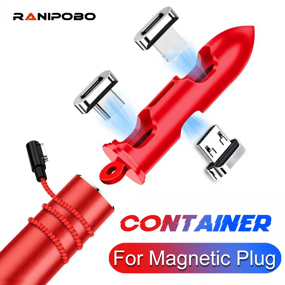 

Magnetic Connector Tips Head Container Bullet Storage Box Portable Magnetic Plugs Case Box For Micro USB Type C 8 Pin Adapter