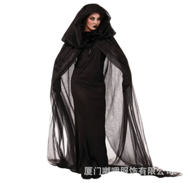 

2017 New Style Black And Long with Mantle Witch-Game Uniform Witch-Halloween Witch Clothing
