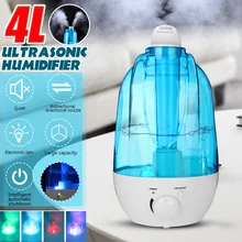 Humidificador de aire portátil, 4L, Mini Humidificador ultrasónico, difusor de Aroma, generador de niebla, purificador de aire, lámpara LED