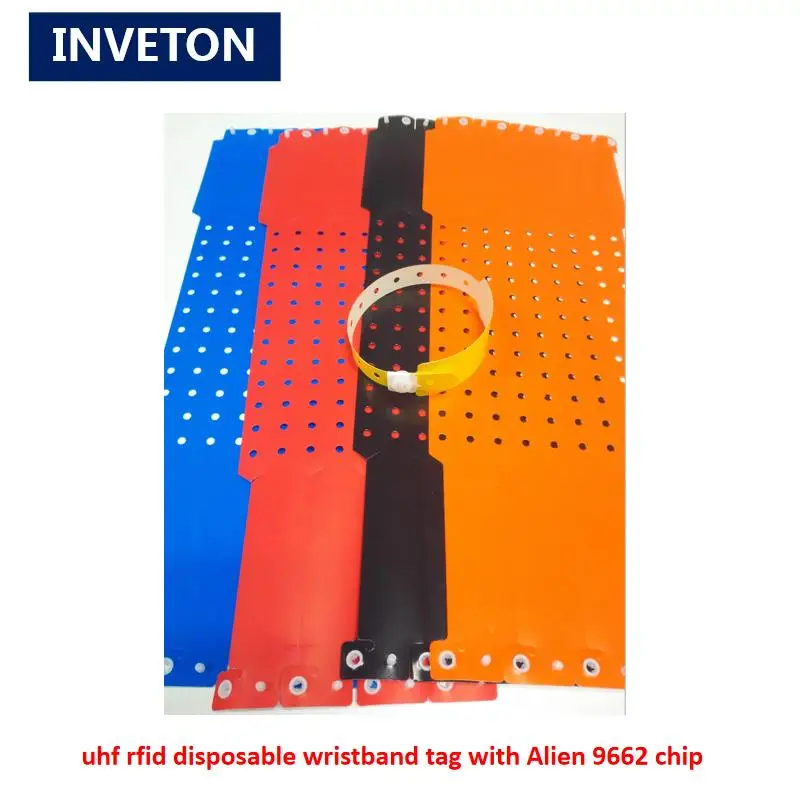 PPS uhf rfid Метка браслет одноразовый браслет rfid кнопки метки одно-использование с Alien 9662 чип для системы посещаемости персонала