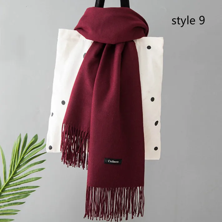 style 9 Модный летний женский шарф, тонкие шали и палантины, Женский однотонный хиджаб, палантины, длинный кашемировый шарф из пашмины, шарфы на голову - Цвет: style 9