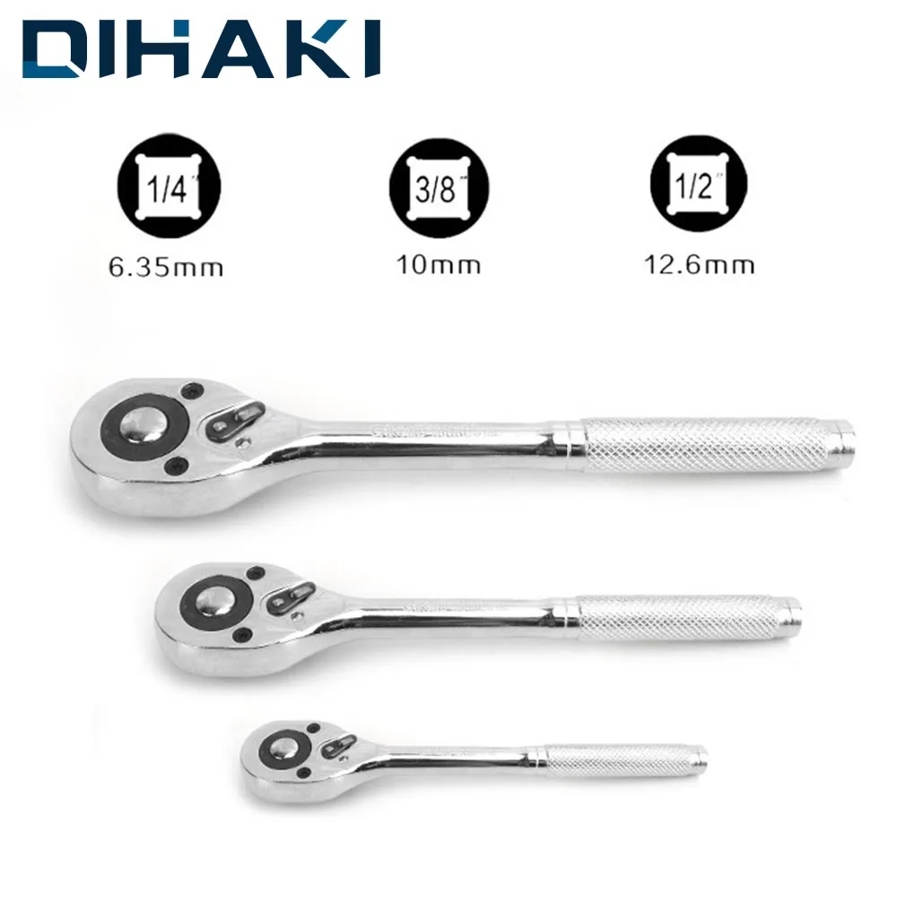 

1/4" 3/8" 1/2"inch Ratchet Wrench Chrome Steel Torque Ratchet Wrench Quick Release Spanner Professional Hand Repair Tools