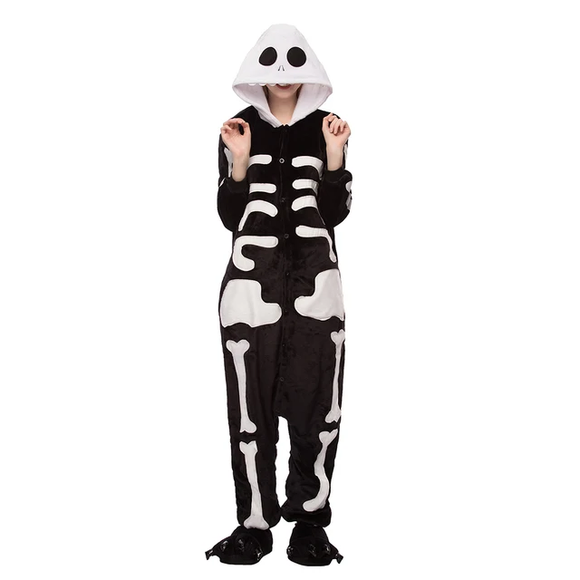 halloween onesie skeleton onesie pajamas Adult Skeleton Costume Skeleton Costume, Unisex Adult Hooded