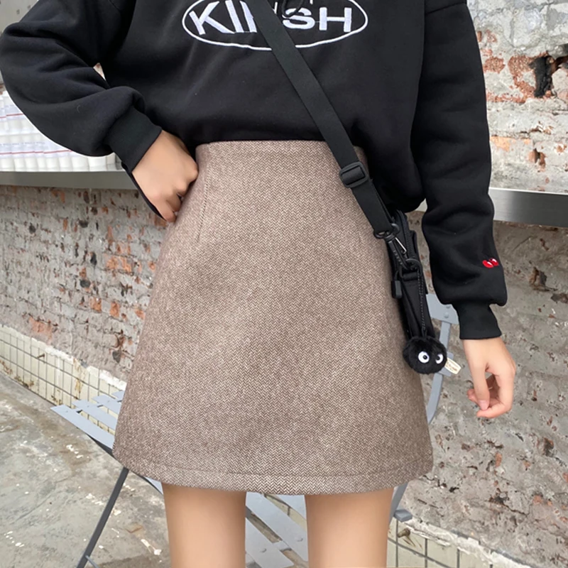 Мини-юбка женская однотонная простая Harajuku юбка с высокой талией Женская корейская мода все Mach уличная женская элегантная шикарная горячая распродажа