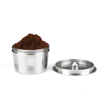 

New Stainless Metal Coffee Capsules Reusable Coffee Capsules with Spoon Brush for Kitchen Dining Bar Coffee Machines Coffeeware