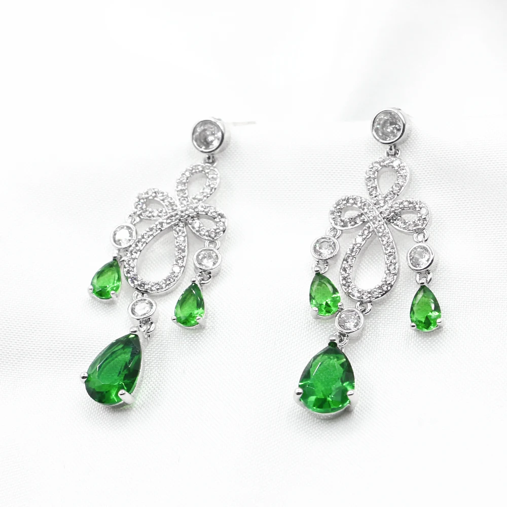 

Women's Water Drops Tassel Earrings Hand Inlay High Quality Cubic Zirconia Holiday Gift Earrings Dress Prom Crystal Accessories