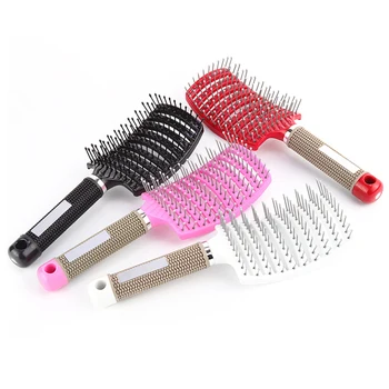 

1PC Large Curve Curly Hair Brush Scalp Massage Comb Curly Detangle Hair Brush Salon Hairdressing Tool Hair Comb Brushes