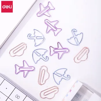 

Deli Colored Paper Clip Lot 12pcs Metal Paperclip Cute Animal Heart Shape Gold Stationery Kawaii School Office Supplies