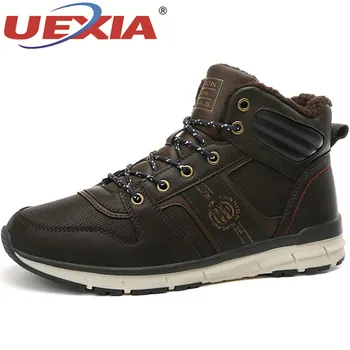 

UEXIA New Men Boots High Quality Cashmere Keep Warm Ankle Snow Boots Warm Fur Mens Shoes Winter Casual Sneakers Boots Size 39-46