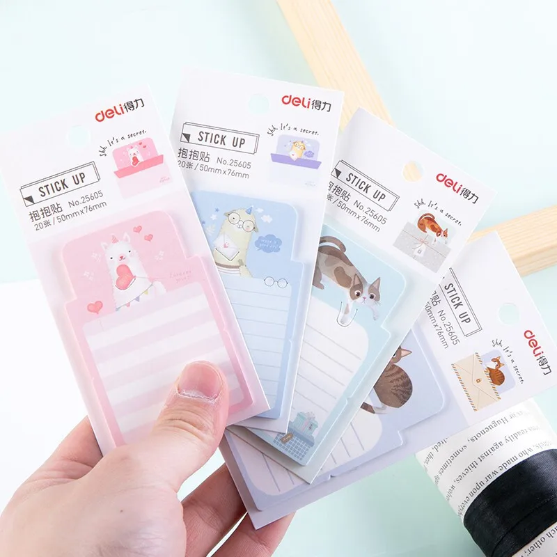 

New Memo pads stick up sticker folded as envelope cartoon animal patterns Self-adhesive note paper 20 sheets/piece 2pcs/lot