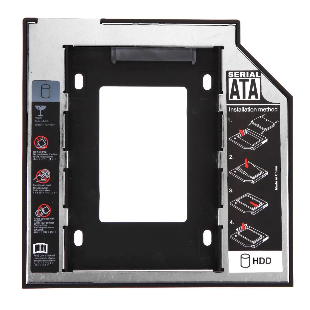 Universal 2.5 2Nd 9.5Mm Ssd Hd Sata Hard Disk Drive Hdd Caddy Adapter Bay Per Cd Dvd Rom Optical Bay Hot New