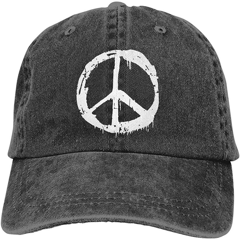 Мужская или женская Регулируемая хлопковая джинсовая бейсболка s знак мира Кепка в стиле хип-хоп