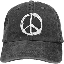 Мужская или женская Регулируемая хлопковая джинсовая бейсболка s знак мира Кепка в стиле хип-хоп