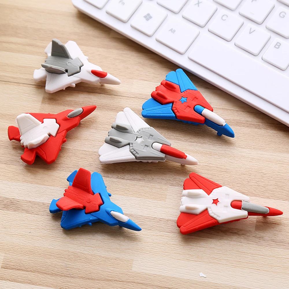 

2 Pcs/lot Creative Airplane Children Eraser Student Stationery Rubber Eraser Correction Supplies Kids Cute Toy Gift