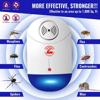 

2Pcs Ultrasonic Pest Control Repeller Plug In Repellent for Flea Mosquitoes Mice Spiders NIN668