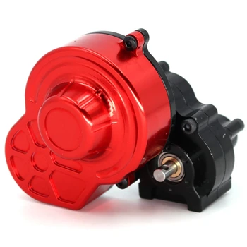

SCX10 Metal Gearbox Transmission Box Contain Gear for 1/10 Rc Crawler Car Axial Hydraulic Transmission Box Upgrade Parts-Red Bla