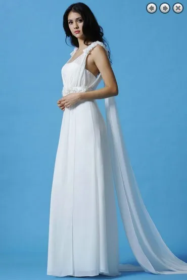Новая мода ужин Макси бисерные невесты Кружева шифон свадебный пояс vestidos formales белое длинное платье подружки невесты