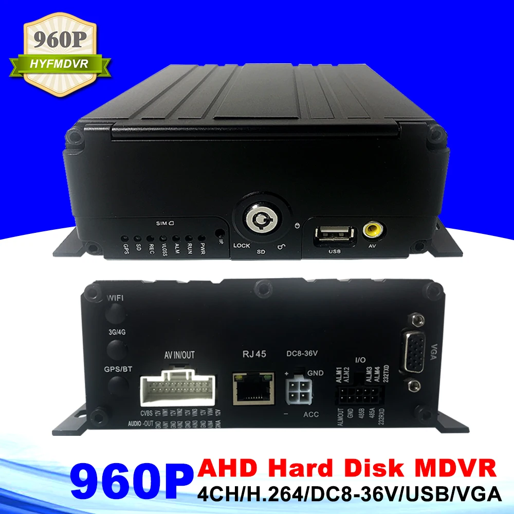 

LSZ spot wholesale audio and video 4 channel MDVR local SD card + hard disk monitor excavator / concrete car / bus