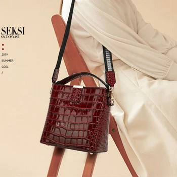 

Women's Bag Fashion High-quality Crocodile Pattern Leather Material Shoulder Bags 2020 Classic Elegant Ladies Hand Bag
