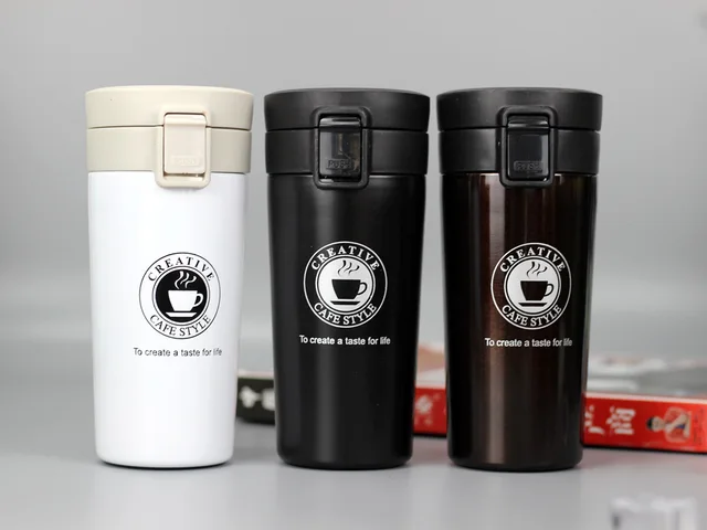 Thermos Glass Vacuum Flask Hot Cold Drinks Insulated Travel Flask Mug  Coffee Cup