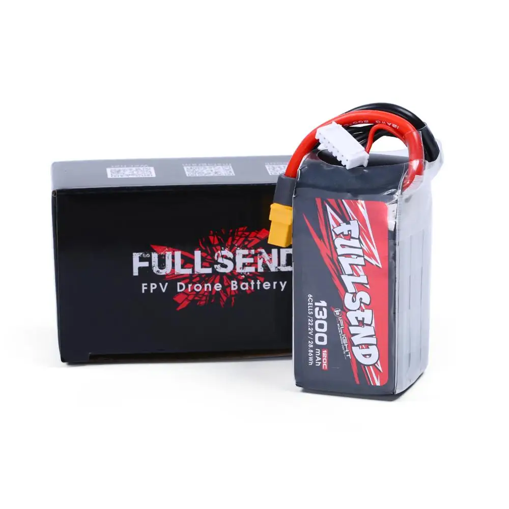 2021 New iFlight FULLSEND 14.8V 4S / 22.2V 6S 1300mAh 120C Lipo Battery with XT60H Connector for FPV drone part 1