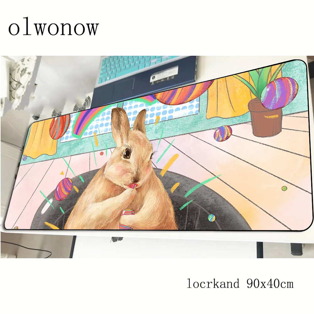 Милый коврик для мыши с кроликом 90x40 см, игровой коврик для мыши, геймерский коврик, Kawaii, игровой компьютерный стол, padmouse, коврики для игровой клавиатуры