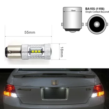 

2pcs Error Free 1200 Lumens HID White 1156 7506 S25 LED Bulbs for MK6 Daytime Running Lights,6000K 12V