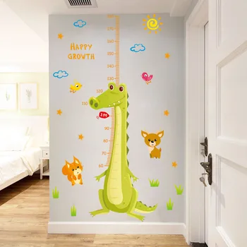 

Cartoon Crocodile Height Wall Stickers for Kids Room Friendly Animals Home Decor Living Room Bedroom Decoration Large Size Mural