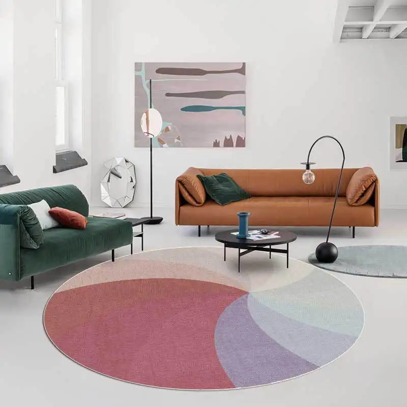 

Stylish modern irregular rainbow wind car living room bedroom hanging basket chair round mat carpet