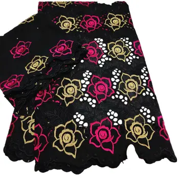

New Arrival Tulle Fabric African Swiss Voile Lace soft material for women party dress 5yards+2yards