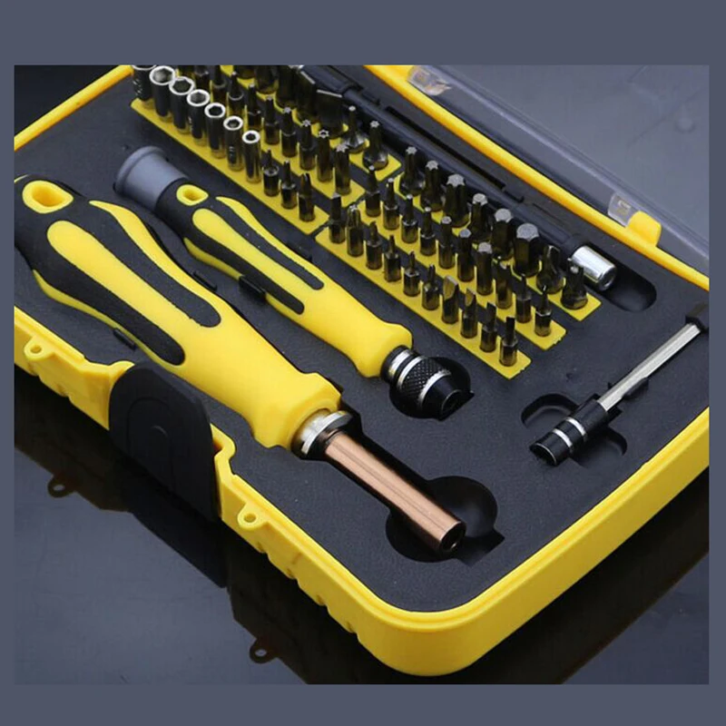 

PARON 62 in 1 Slotted Pozidriv 5-Point Spanner Screwdriver Skrewdriver Set Magnetic Extender Screw Bit Holder for Cellphone PC