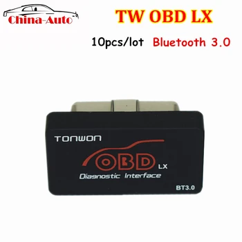 

10PCS TONWOM ELM327 LX Bluetooth 3.0 OBD OBD2 TONWOM LX Code Reader Scanner DTC Check Engine For Android Car Diagnostic Tools
