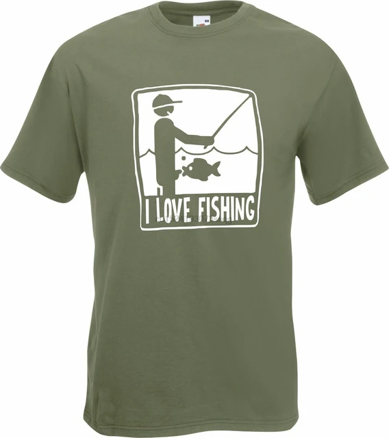 Kanon i dag Loaded I Love Fishing! Angler Fisherman Carp Coarse Fly T-Shirt male brand  teeshirt men summer cotton