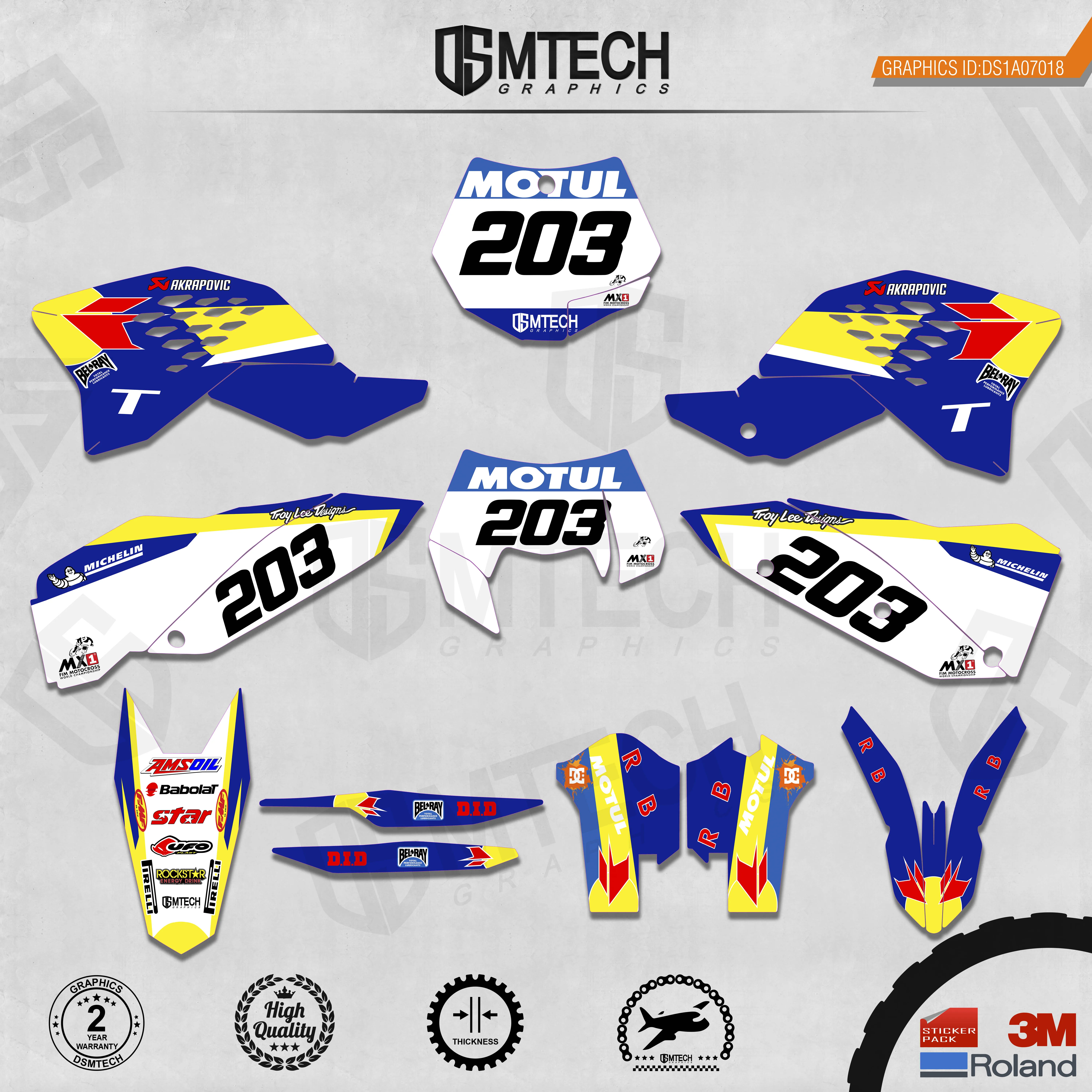 DSMTECH Фотообои наклейки 3M пользовательские для 2007-2010 SXF 2008-2011 EXC Motul 018 | Автомобили и