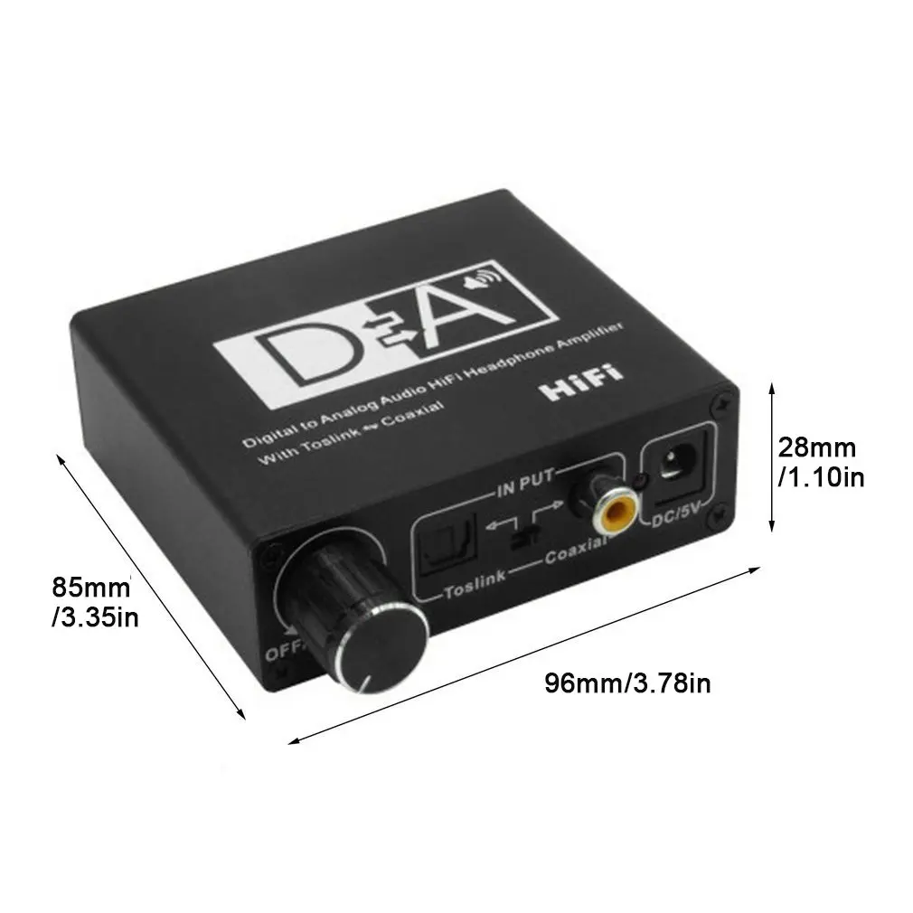 3 5mm Optical Coaxial Toslink Digital to Analog Audio Converter Adapter Coaxial Audio to RCA L R HiFi Headphone Amplifier