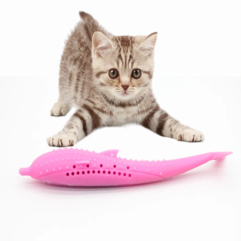 Pet Cat зубная щетка игрушечная Рыба Форма кошачий вкус силиконовая молярная палка Зубы игрушка для собак, очищающая зубы для кошек котенок оставаться для здоровых зубов