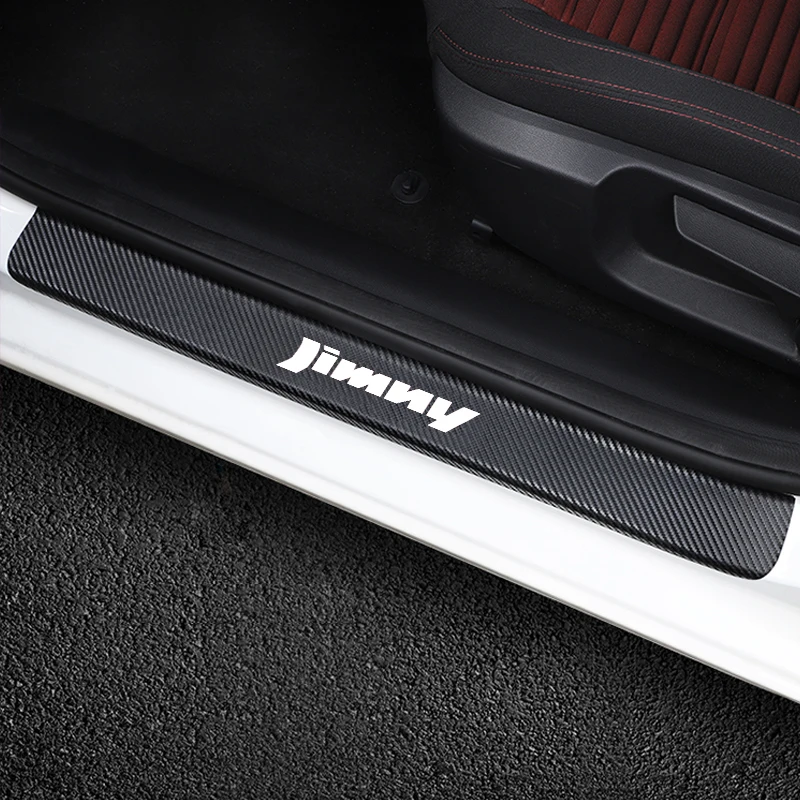 Накладка на порог, наклейки из углеродного волокна для Suzuki Jimny, покрытие на дверь, против царапин, автомобильные аксессуары