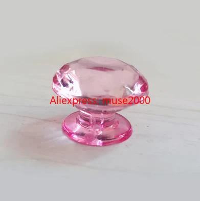 clear pink arcylic door handle diamond shape show exhibition glue use cabinet cupboard jewel advertise plastic latch Drawer