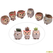 

1Pc Mini Cartoons Cute Owl Flowerpot Ceramic Flowerpot Cute Vase Cactus Succulent Plants Potted Flower Arrangement Home Decor