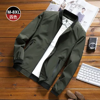 

Extra Large Fat Men's Wear Jacket Men Autumn Coat Plus Fat Plus Size Loose Baseball Clothing Fat Jacket Top