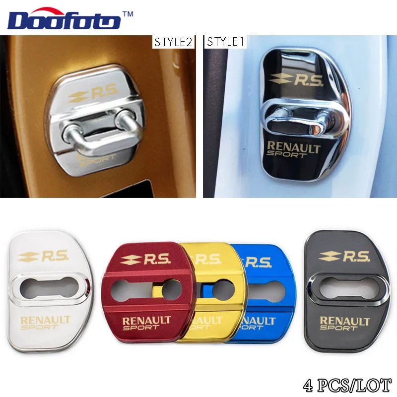 Doofoto 4x Автомобильный Дверной замок, чехлы для Renault Sport Duster Megane 2 3 Clio Fluence Logan Captur Laguna Scenic, аксессуары